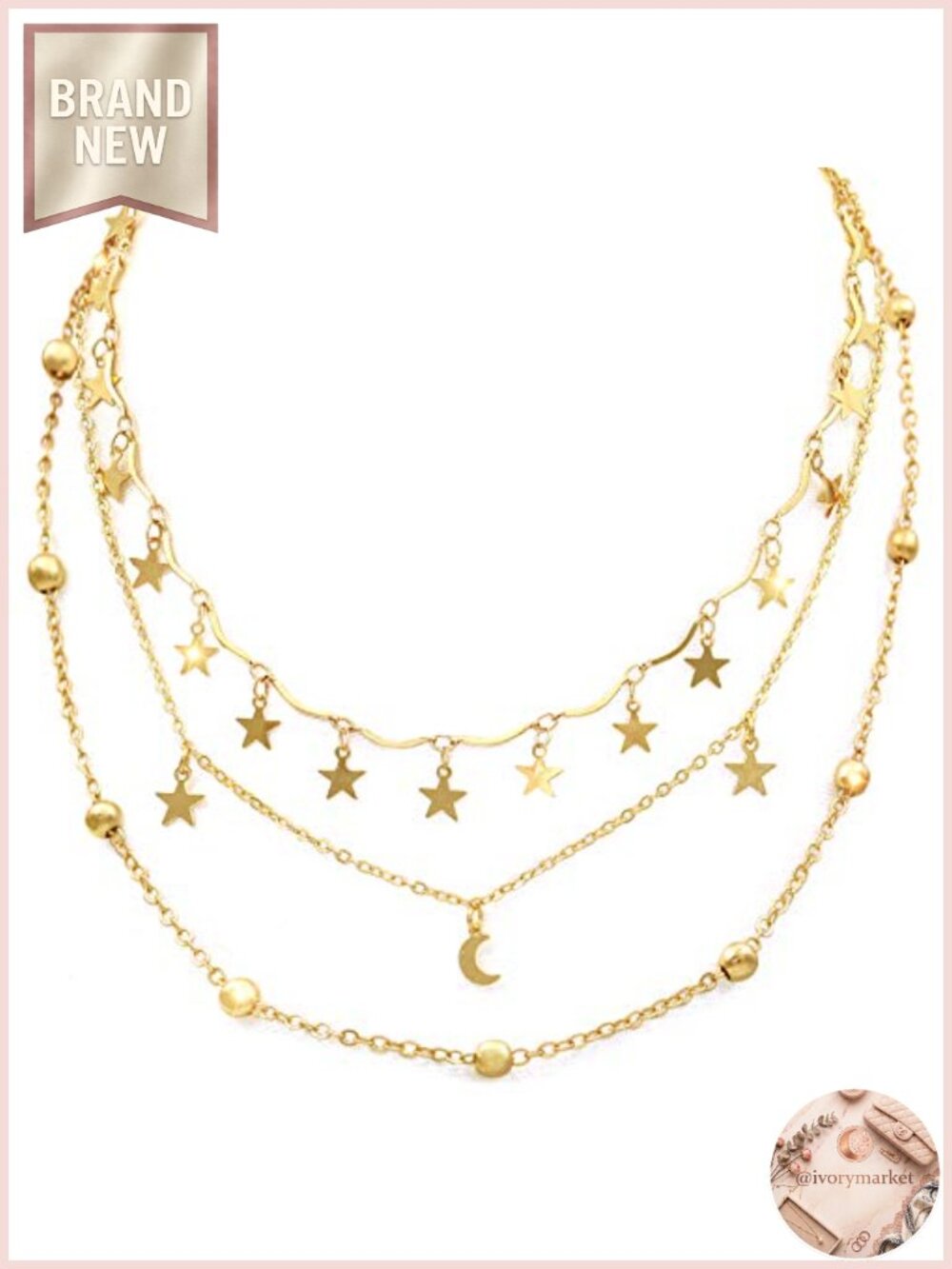 Choker Necklace Set Three Layer Chains Alloy Layered Necklaces for Women